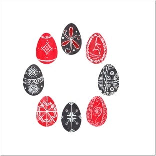 Pysanka magic circle - Ukrainian handpainted Easter eggs Posters and Art